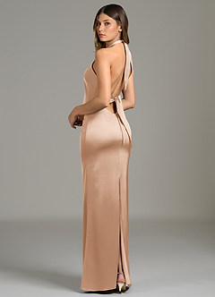 Azazie Francesca Bridesmaid Dresses English Rose Sheath Stretch Satin Dress image2