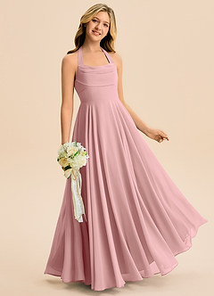 Azazie Kady Junior Dusty Rose A-Line Sweetheart Neckline Chiffon Dress image3