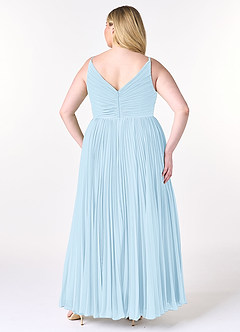 Azazie Raychelle Bridesmaid Dresses Sky Blue A-Line V-Neck Chiffon Dress image8