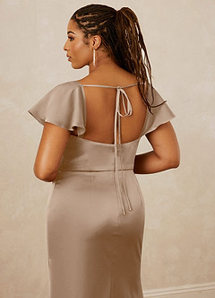 Christian Siriano Bridal for Azazie 1005 Bridesmaid Dresses Taupe Sheath Sweetheart Neckline Stretch Satin Dress image16