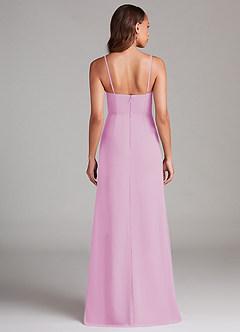 Azazie Maci Bridesmaid Dresses Candy Pink Sheath Pleated Chiffon Dress image7