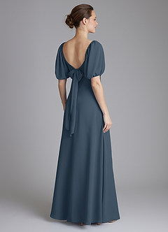 Azazie Fatima 신부 들러리 드레스 A라인 포켓이 있는 쉬폰 바닥 길이 드레스 image5