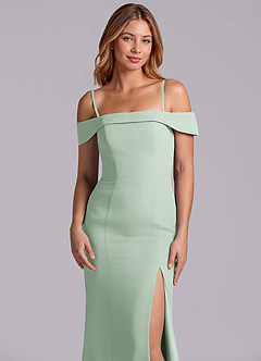 Azazie Luciana Brudtärnklänningar Klä av Tubklänning i Chiffong Av axeln Agave Konvertibel image7