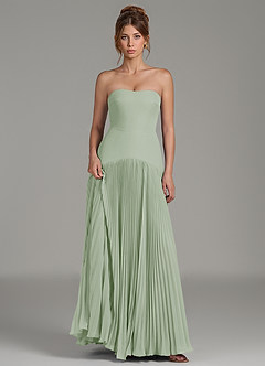 Azazie Yuliana Bridesmaid Dresses Dusty Sage A-Line Strapless Chiffon Dress image6