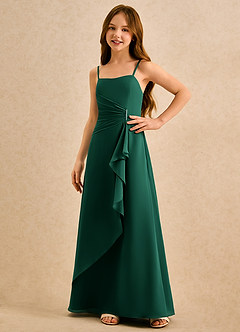 Azazie lolly Girls Formal Sukienki dla dziewczynek sypiących kwiaty Linia A Pofałdowany Szyfon Długość podłogi Sukienka image5