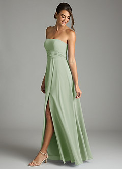 Azazie Tamira Suknie dla druhen Linia A Pofałdowany Szyfon Do ziemi Sukienka image3