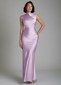 Azazie Lumia Robes de demoiselle d'honneur Robe Fourreau en Satin extensible Corset Frostiges Flieder image1