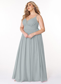 Azazie Rayna Bridesmaid Dresses A-Line V-Neck Pleated Chiffon Floor-Length Dress image9