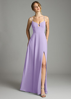 Azazie Audreana Final Sale Lilac A-Line Sweetheart Neckline Chiffon Dress image1