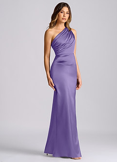 Azazie Akilah Bridesmaid Dresses Tahiti Mermaid One Shoulder Stretch Satin Dress image3