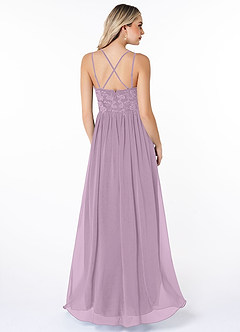 Azazie Shanna Bridesmaid Dresses A-Line Lace Chiffon Floor-Length Dress image2