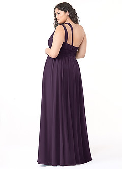Azazie Molly Final Sale Plum A-Line One Shoulder Chiffon Dress image10