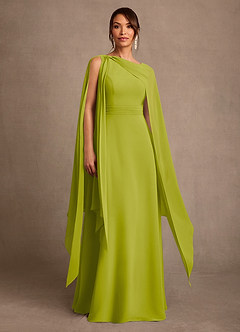 Azazie Liddie Mother of the Bride Dresses Lemongrass A-Line Pleated Chiffon Dress image1