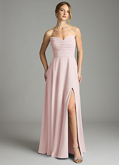 Azazie Ayla Abiti da Damigella Abito A-Line in Chiffon Scollo a Cuore Rosa Rossore image5