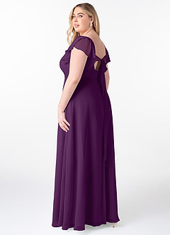 Azazie Syenna Bridesmaid Dresses Grape A-Line Ruched Chiffon Dress image9