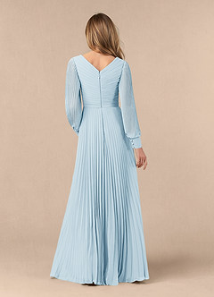 Azazie Zina Mother of the Bride Dresses Sky Blue A-Line Pleated Chiffon Dress image4