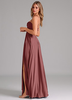 Azazie Akiko Bridesmaid Dresses Amethyst A-Line Sweetheart Neckline Stretch Satin Dress image7