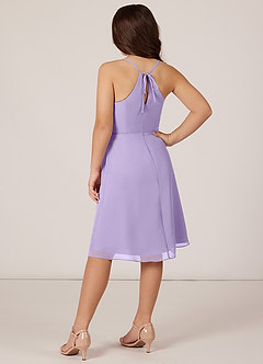 Azazie Doll Junior Robe Trapèze en Mousseline de soie Arc Lilas image4