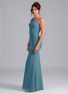 Azazie Rinna Bridesmaid Dresses Bermuda Mermaid One Shoulder Chiffon Dress image4
