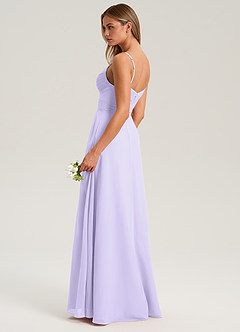 Azazie Terese Brautjungfernkleider A-Linie Plissee Chiffon Kleid Flieder image5