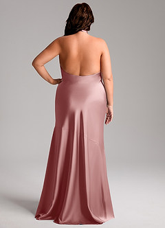 Azazie Lorena Bridesmaid Dresses Dusty Rose Mermaid Pleated Stretch Satin Dress image8