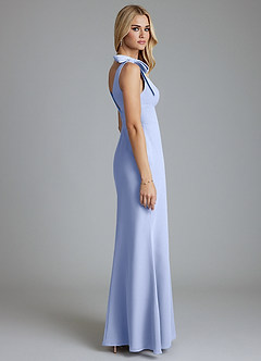 Azazie Taro Final Sale Agave Sheath Bow Chiffon Dress image4