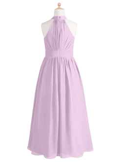 Azazie Iman Junior Frosted Lilac A-Line Pleated Chiffon Dress image7