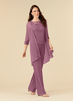 Azazie Frances Mère de la mariée Robes Robe Combinaison/Tailleur Pantalon en Maille Découpé Mauve Vintage image3