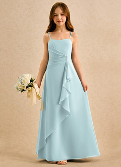 Azazie lolly Girls Formal Sukienki dla dziewczynek sypiących kwiaty Linia A Pofałdowany Szyfon Długość podłogi Sukienka image3