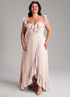 Azazie Lyra Robes de demoiselle d'honneur Robe Trapèze Convertible en Mousseline de soie Rose Pétale image15