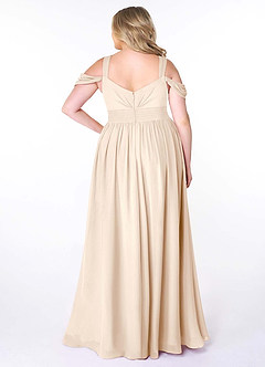 Azazie Lianne Bridesmaid Dresses White Alabaster A-Line Off the Shoulder Chiffon Dress image9