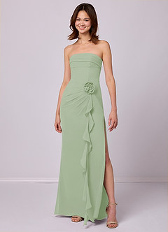 Barbie ♥ Azazie Bridesmaid Dresses Dusty Sage Sheath Strapless Chiffon Convertible Dress image9