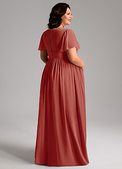 Azazie Verna Maternity Bridesmaid Dresses A-Line V-Neck Ruched Chiffon Floor-Length Dress image8