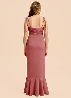 Azazie Ryan Junior Antique Rose Sheath Bow Stretch Satin Dress image2