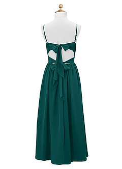 Azazie Zeya Junior A-Linie Chiffon Kleid Pfau image8