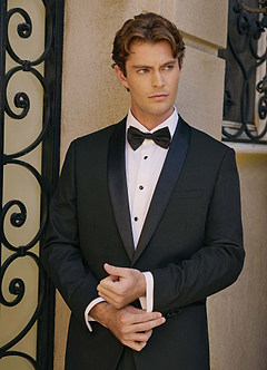 front Winston Black Shawl Lapel Tuxedos Jacket