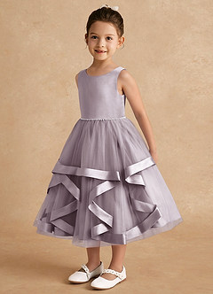 Azazie Posy Flower Girl Dresses Dusk A-Line Beaded Tulle Dress image3