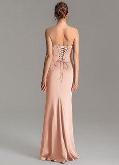 Azazie Adrienne Bridesmaid Dresses Rose Gold Mermaid Corset Stretch Satin Convertible Dress image4