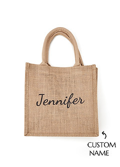 front Custom Name Bride Jute Backpack
