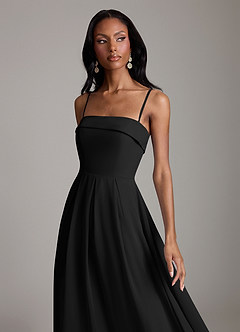 Azazie Lucienne Bridesmaid Dresses Black A-Line Strapless Chiffon Convertible Dress image3