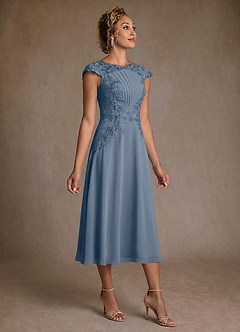 Azazie Crista Abiti per la Madre della Sposa Abito A-Line in Chiffon Pizzo Crepuscolo image3