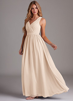 Azazie Kingsley Brautjungfernkleider A-Linie Spitze Chiffon Kleid Alabaster Weiß image4
