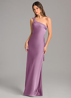 Azazie Monroe Brautjungfernkleider Meerjungfrau-Linie One-Shoulder Stretch-Satin Kleid Blauregen image3