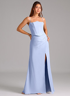 Azazie Jenine Bridesmaid Dresses Ice Mermaid Strapless Chiffon Dress image6