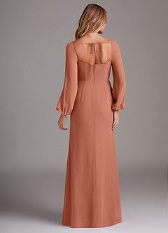 Azazie Charissa Bridesmaid Dresses MAI TAI Sheath Long Sleeve Chiffon Dress image6
