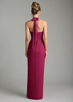 Azazie Arnelle Bridesmaid Dresses Burgundy Sheath Pleated Chiffon Dress image2