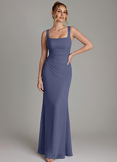 Azazie Agustina Bridesmaid Dresses Stormy Mermaid Corset Chiffon Dress image1