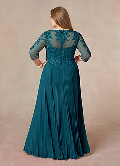 Azazie Corinne Mother of the Bride Dresses Ink Blue A-Line Sequins Chiffon Dress image9