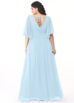 Azazie Temeka Bridesmaid Dresses Sky Blue A-Line Ruched Chiffon Dress image8