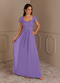 Azazie Gwenyth Abiti per la Madre della Sposa Abito A-Line in Chiffon Pizzo Tahiti image1